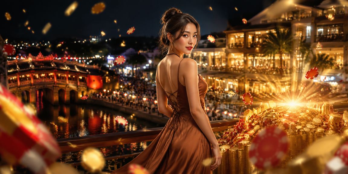 Không gian cà phê Hội An về đêm với người dùng trải nghiệm bonus VIP trên điện thoại